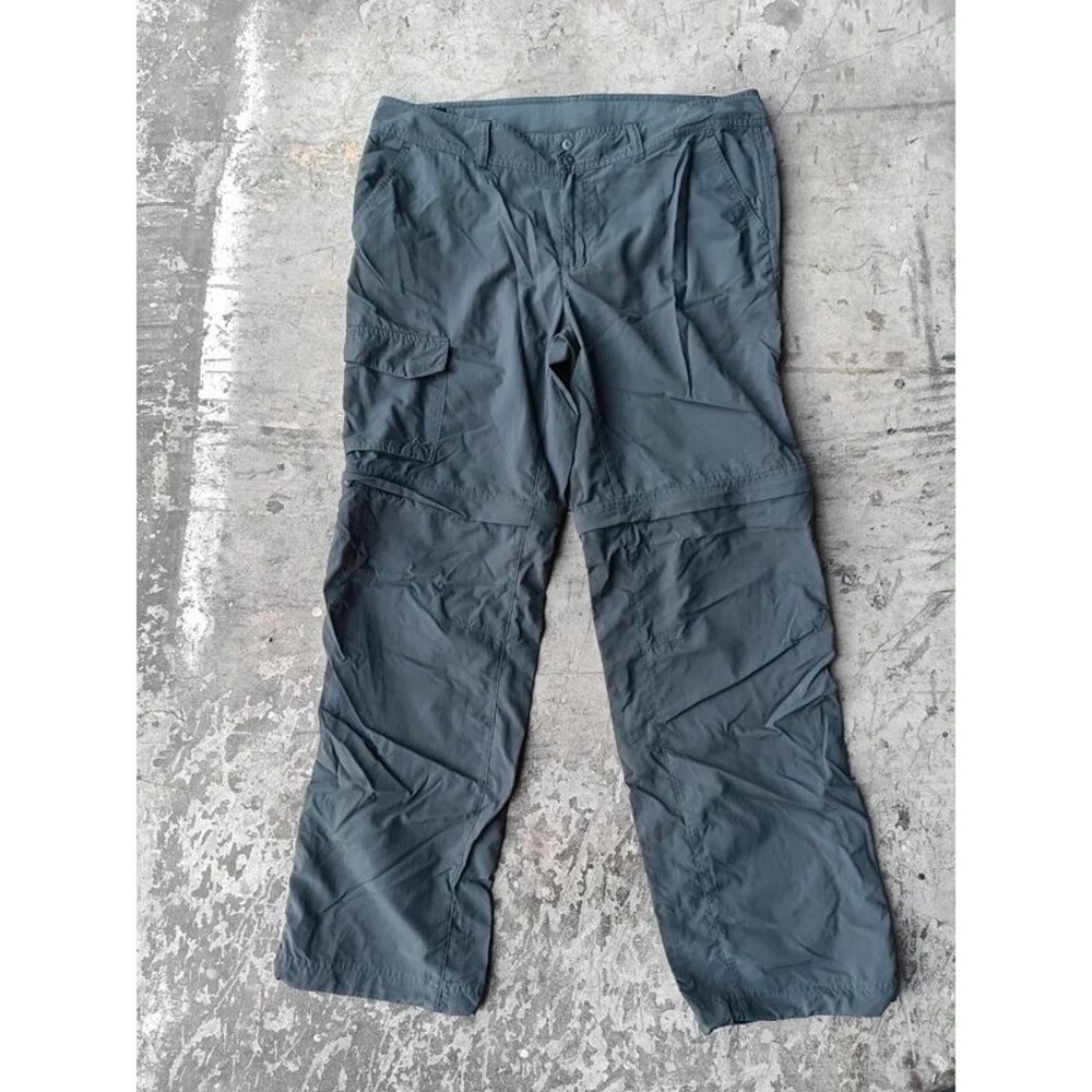 Columbia Youth Size 14 Omni-Shade Convertible Hiking Pants Charcoal Gray Zip Off